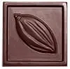 Assiette carrée avec fève de cacao