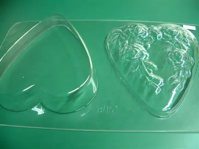 Coeur double avec branche de rose, 150 mm - image 1