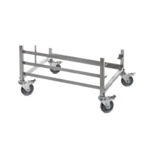 Frame on wheels for cutting machine